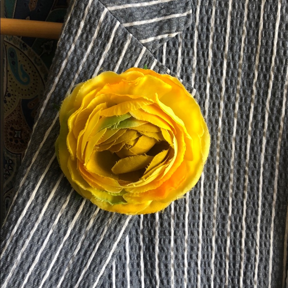 Men’s Funky Striped Etro Blazer with Yellow Flower - Picture 4 of 6